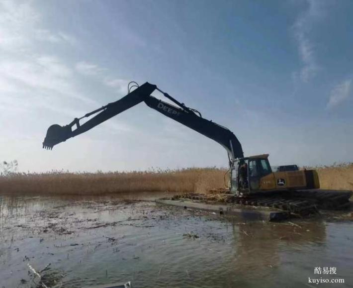 延安怎么找水陸挖機租賃水上浮桶式挖掘機租賃電話