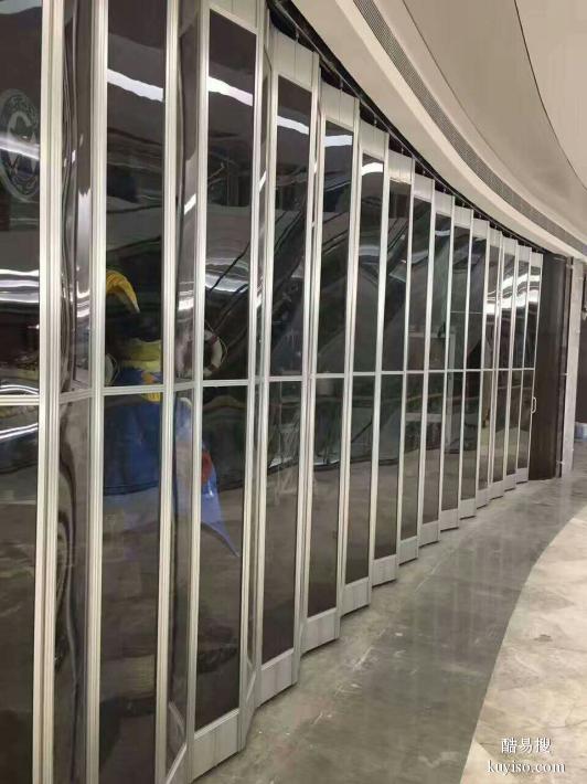 铝合金折叠门 上海铝合金水晶折叠门 商场推拉水晶折叠门