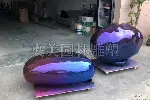 不锈钢切片石头雕塑,园林不锈钢景观石