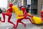 购物袋雕塑什么意思,商业街雕塑